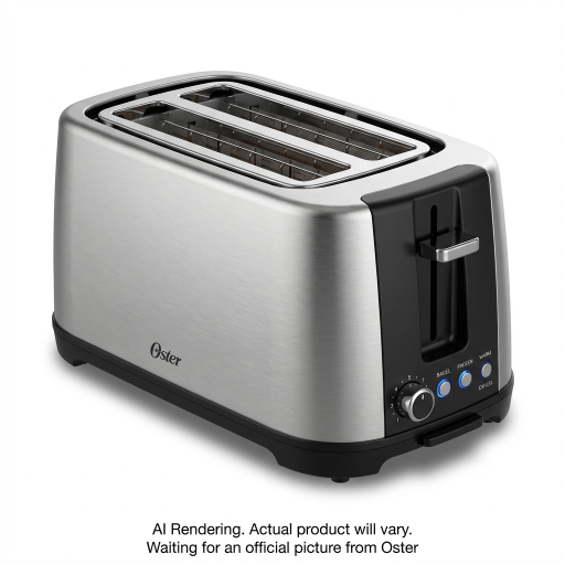 Oster 4-Slice Long Slot Toaster with Advanced Toast Technology, Stainless Steel