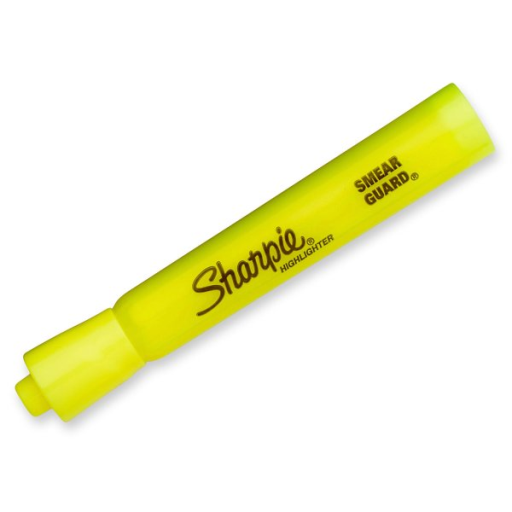 Sharpie Tank Highlighter, Chisel Tip, Yellow, 1 Unit