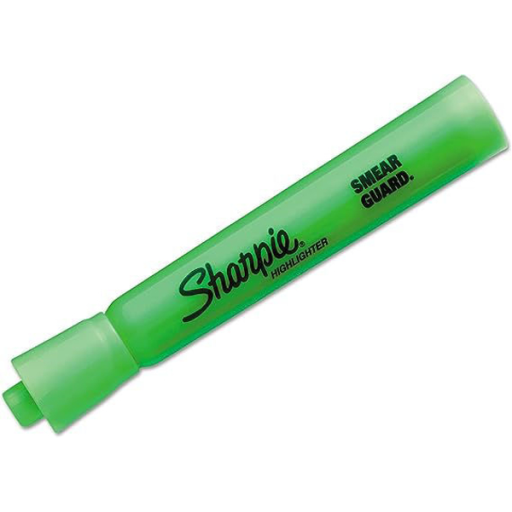 Sharpie Tank Highlighter, Chisel Tip, Green, 1 Unit