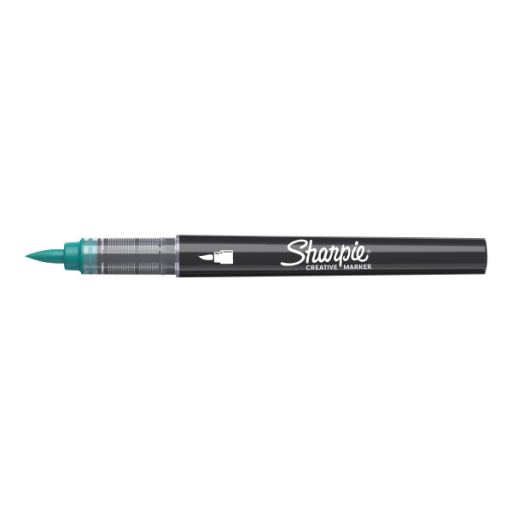 Sharpie Creative Marker, Water-Based Acrylic Marker, Brush Tip, Emerald Green, 1 Unit