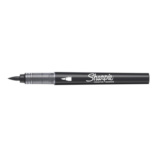 Sharpie Creative Marker, Water-Based Acrylic Marker, Brush Tip, Black, 1 Unit