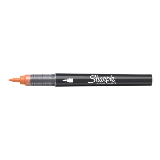 Sharpie Creative Marker, Water-Based Acrylic Marker, Brush Tip, Orange, 1 Unit