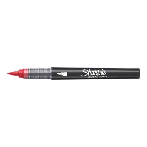 Sharpie Creative Marker, Water-Based Acrylic Marker, Brush Tip, Red, 1 Unit