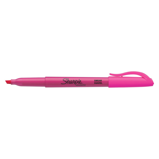 Sharpie Pocket Highlighter, Chisel Tip, Pink, 1 Unit