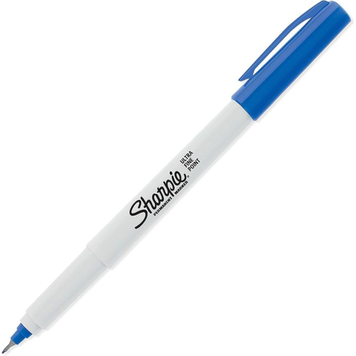 Sharpie Permanent Marker, Ultra Fine Point, Blue, 1 Unit