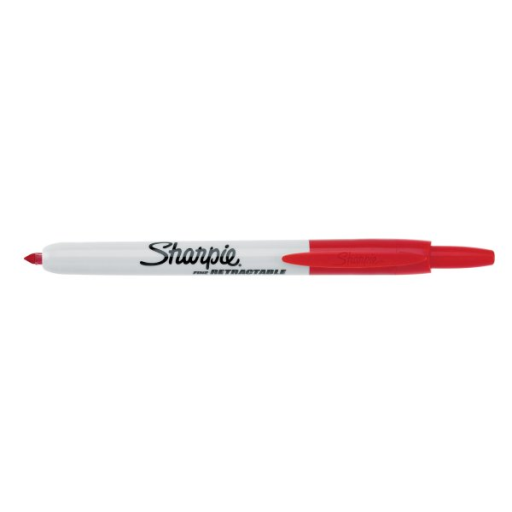 Sharpie Retractable Permanent Marker, Fine Point, Red, 1 Unit