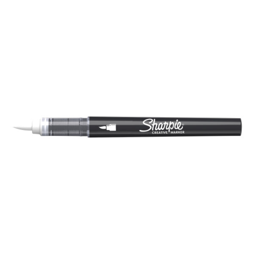 Sharpie Creative Marker, Water-Based Acrylic Marker, Brush Tip, White, 1 Unit