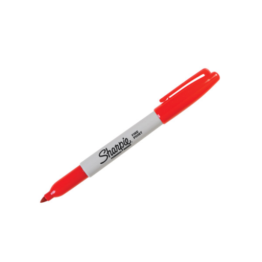 Sharpie Permanent Marker, Fine Point, Red, 1 Unit