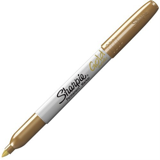 Sharpie Metallic Permanent Marker, Fine Point, Gold, 1 Unit