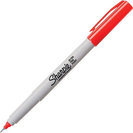 Sharpie Permanent Marker, Ultra Fine Point, Red, 1 Unit