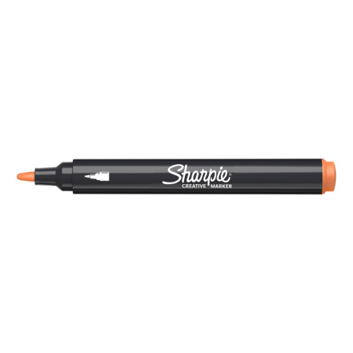 Sharpie Creative Marker, Water-Based Acrylic Marker, Bullet Tip, Orange, 1 Unit