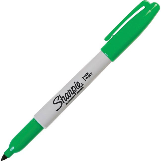 Sharpie Permanent Marker, Fine Point, Green, 1 Unit
