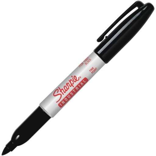 Sharpie Industrial Permanent Marker, Fine Point, Black, 1 Unit