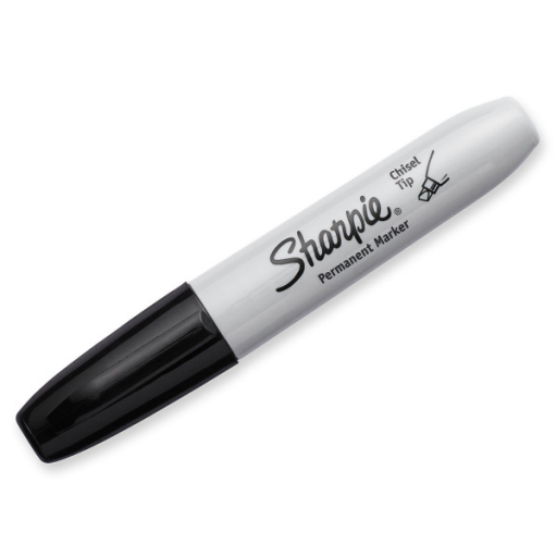 Sharpie Permanent Marker, Chisel Tip, Black, 1 Unit