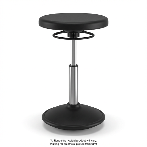 Kore Adjustable Wobble Stool 35-48cm, Black