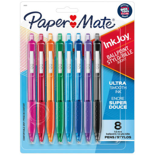 Paper Mate InkJoy 300RT Retractable Ballpoint Pens, Medium Point (1.0 mm), Assorted, 8 Count
