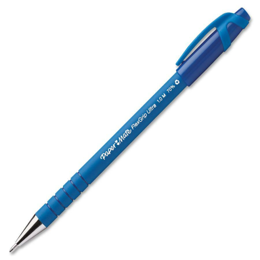 Paper Mate FlexGrip Ultra Ballpoint Pen, Medium Point (1.0 mm), Blue, 1 Unit