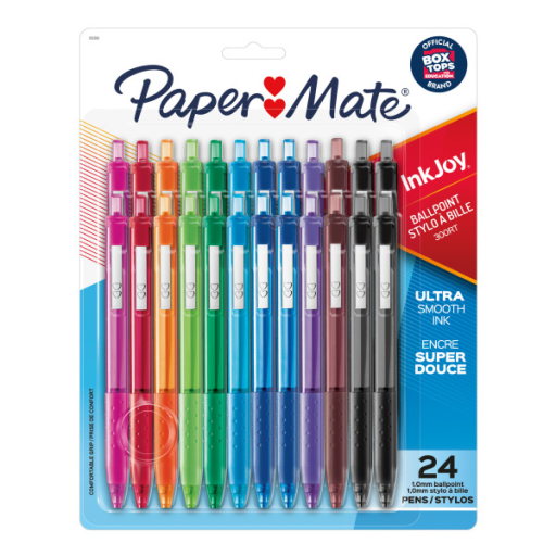 Paper Mate InkJoy 300RT Retractable Ballpoint Pens, Medium Point (1.0 mm), Assorted, 24 Count