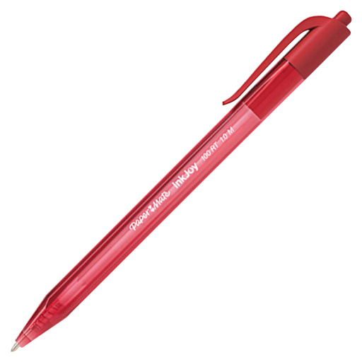 Paper Mate InkJoy 100RT Retractable Ballpoint Pen, Medium Point (1.0 mm), Red, 1 Unit