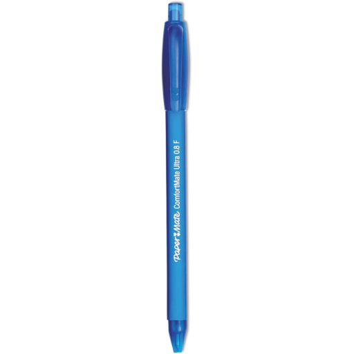 Paper Mate ComfortMate Retractable Ballpoint Pen, Fine Point (0.7 mm), Blue, 1 Unit