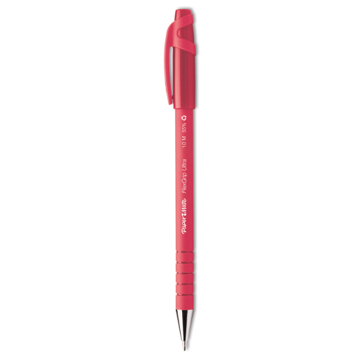 Paper Mate FlexGrip Ultra Ballpoint Pen, Medium Point, (1.0 mm), Red, 1 Unit