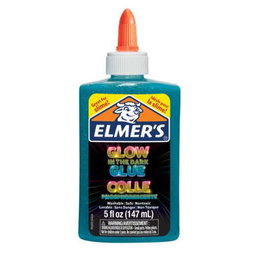 Elmer?s Glow-in-the-Dark Liquid Glue, Washable, Blue, Great for Making Slime, 147 mL