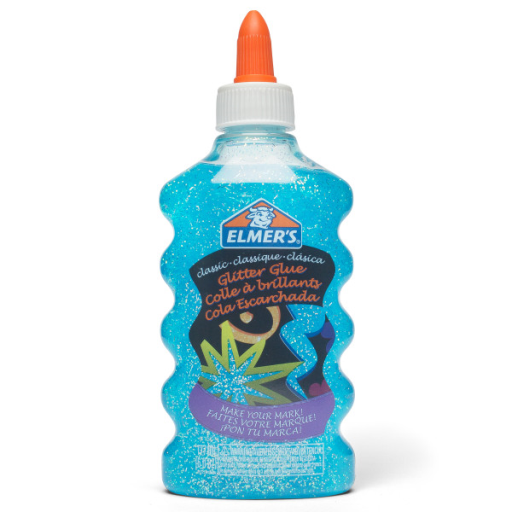 Elmer's Liquid Glitter Glue, Washable, Great for Making Slime, Blue, 6 oz (177 mL)