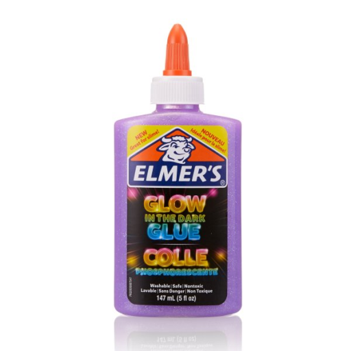 Elmer's Glow-in-the-Dark Liquid Glue, Great for Making Slime, Washable, Purple, 147 mL