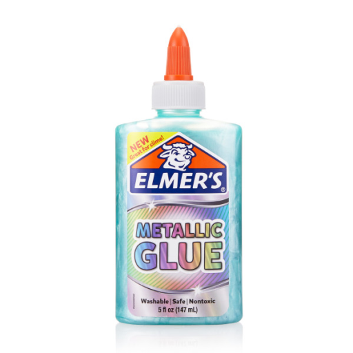 Elmer's Metallic Liquid Glue, Great for Making Slime, Washable, Teal, 5oz.