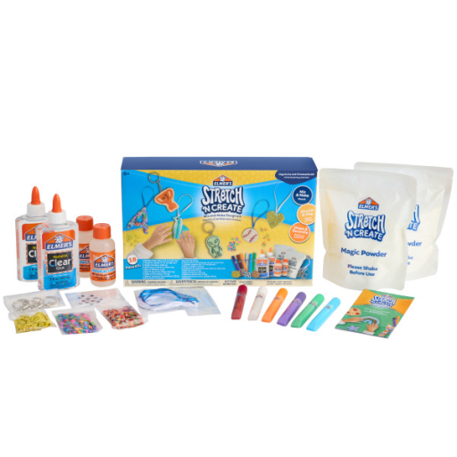 Elmer?s Stretch 'N Create Dough Kit, 3 Ways to Play, Keychains and Ornaments Kit, 18 Count