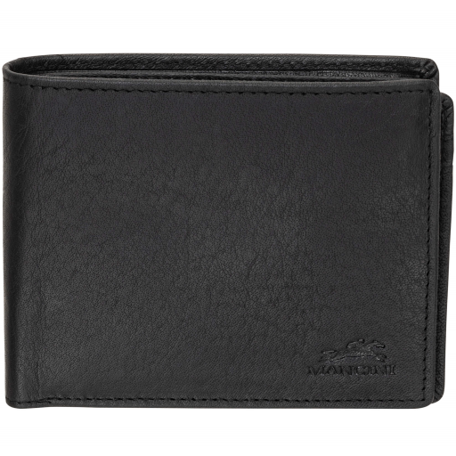Buffalo RFID Secure Center Wing Wallet with Coin Pocket Black
