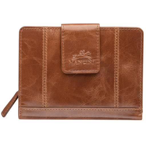 Ladies? RFID Secure Medium Clutch Wallet Cognac