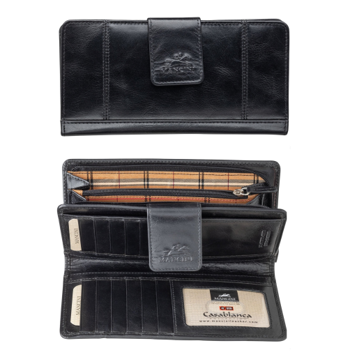 Ladies? RFID Secure Clutch Wallet Black
