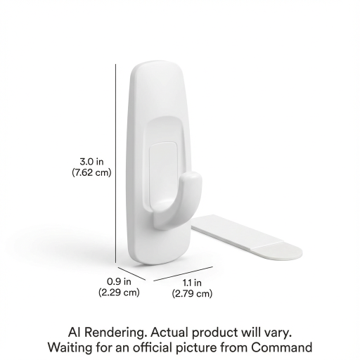 Medium, White, 1 Hook and 1 Strip