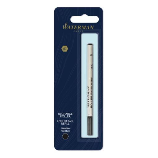 Waterman Rollerball Pen Refill, Fine Point, Black Ink, 1 Count
