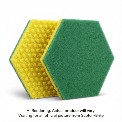 Scotch-Brite? Dual Purpose Scour Pad 96HEX, Yellow, 5.75 in x 5 in (146 mm x 127 mm), 15 Pads/Pack