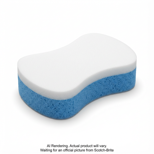 Scotch-Brite? Easy Erasing Pad 4004CC, Blue, White, 2.8 in x 4.5 in (71.1 mm x 114.3 mm), 4 Per Pack