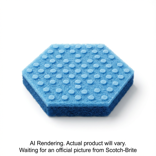 Scotch-Brite? Low Scratch Scour Pad 2000HEX, Blue, 5 in x 5.75 in (127 mm x 146 mm), 15 Pads/Pack