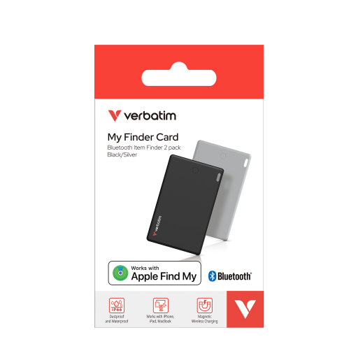 Verbatim My Finder Card Bluetooth Item Finder 2pk - Blk, Slv