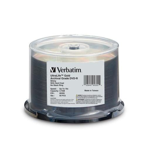 Verbatim DVD-R 16X GOLD ULTRALIFE ARC/GRD 50PK SP