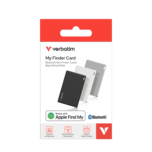 Verbatim My Finder Card Bluetooth Item Finder 3pk - Blk, Slv, Wht
