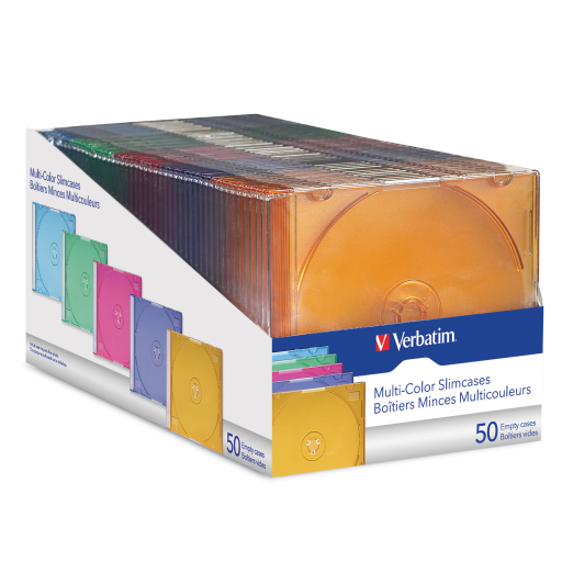 Verbatim CD/DVD COLOR SLIMCASES 50PK