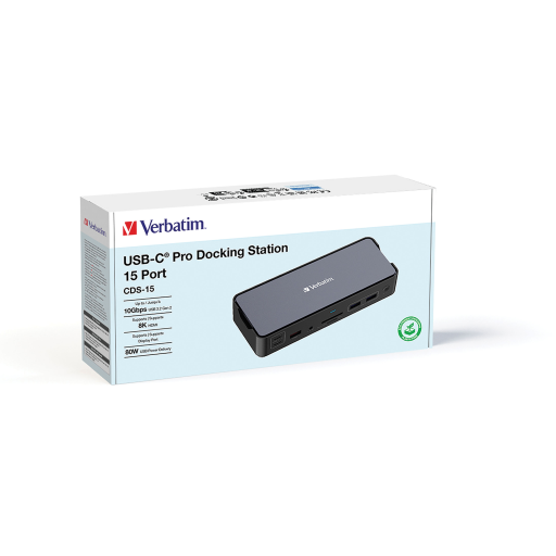 Verbatim USB-C Pro Docking Station 15-in-1 - Triple 4K Display, 100W PD, 8K Support