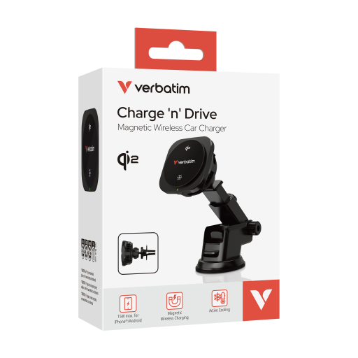 Verbatim Charge 'n' Drive Qi2 Magnetic Wireless Car Charger CND-02