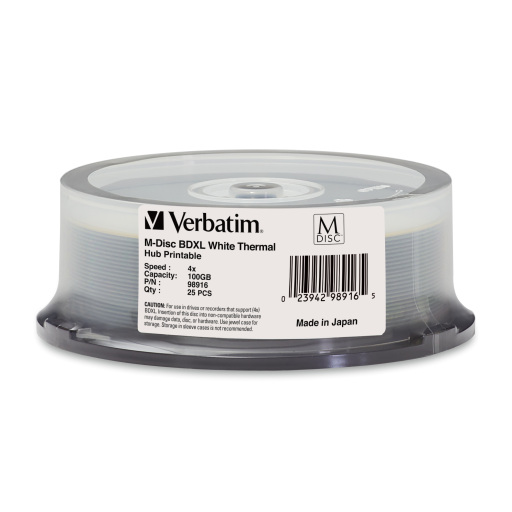 Verbatim MDISC BDXL 100G 4X THERM PRINT 25PK