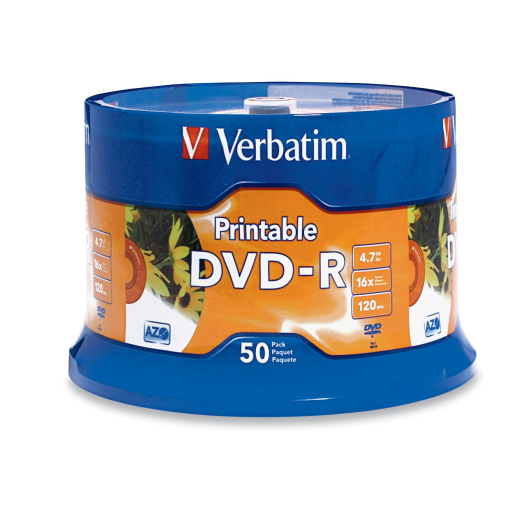 Verbatim DVD-R 4.7G 16X VRB AZO WHT IJ BH 50PK SP