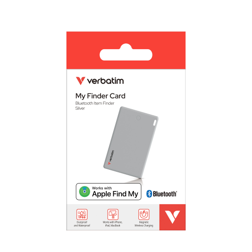 Verbatim My Finder Card Bluetooth Item Finder 1pk Silver