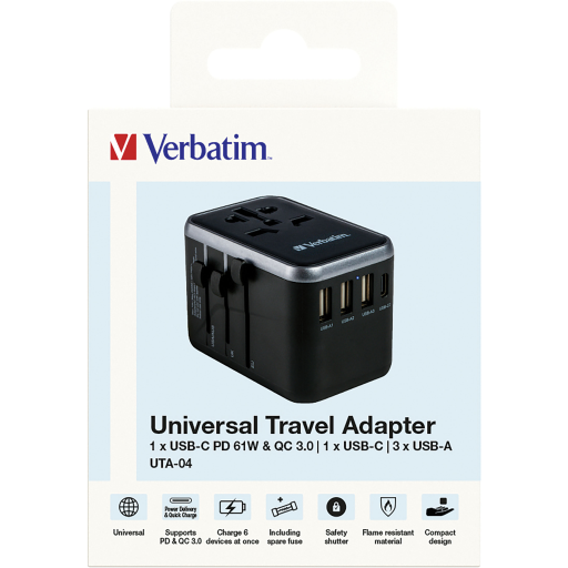 Verbatim UNIVERSAL TRAVEL ADAPTER UTA-04