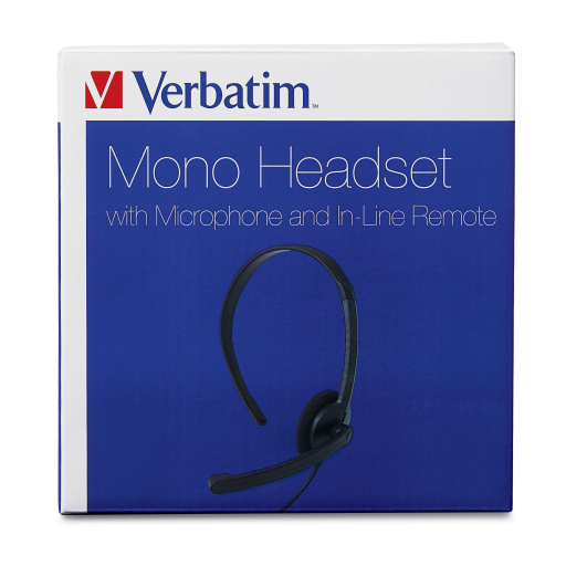 Verbatim Mono Headset with Mcrophone/Remote