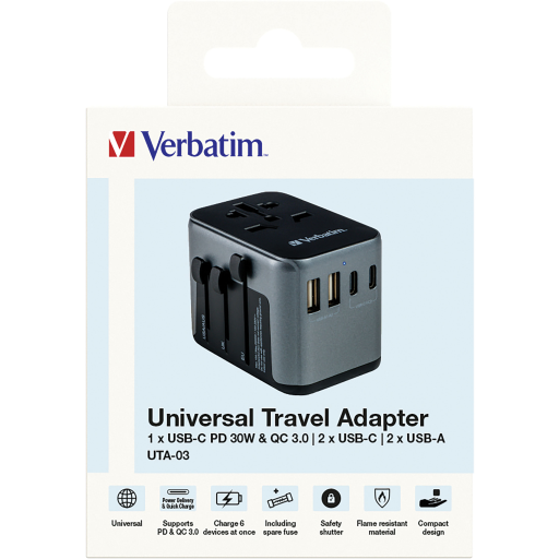 Verbatim UNIVERSAL TRAVEL ADAPTER UTA-03